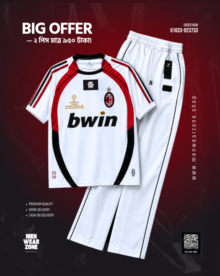AC Milan Retro Home Jersey – Red & Black Bwin Edition — image 2
